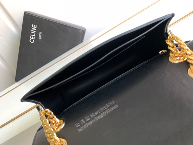 Celine專櫃2022冬季新款鏈條肩背包 199813 賽琳中號TRIOMPHE FRAME牛皮革單肩包 sldj2354